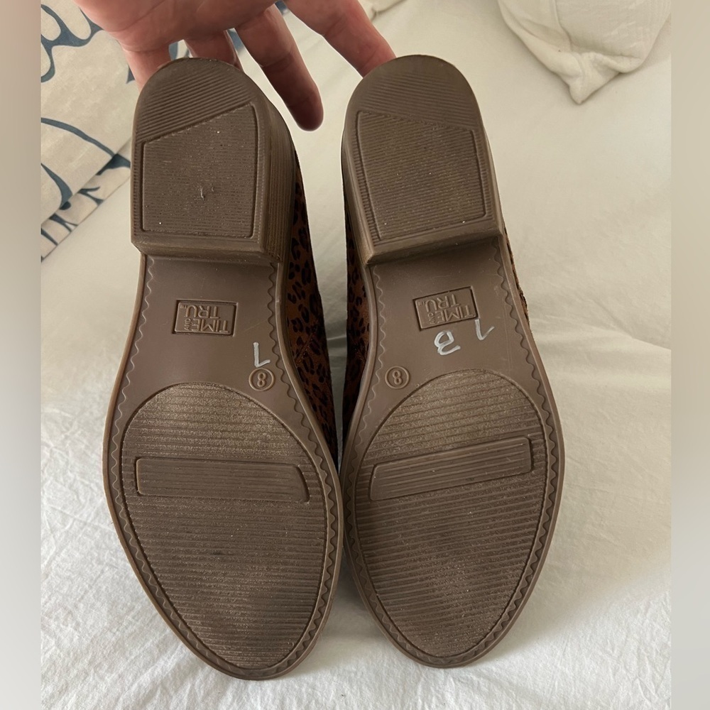 Time And Tru Brown Leopard Print Booties Size 8 - image 7